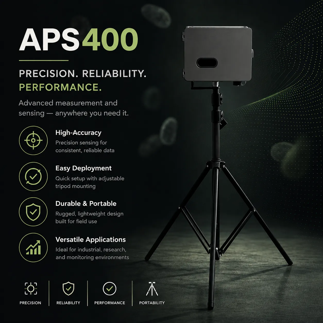 APS400 precision reliability and performance infographic